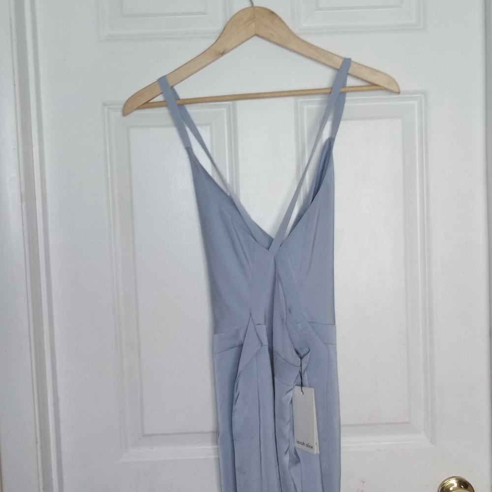 Lavish Alice Cross Back Cowl Neck Satin Dress Size 8 - Picture 8 of 14